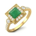 thumbnail image 2 of 1.27 Cts Emerald Square Shape Solitaire 925 Sterling Silver Gold Vermeil Women Mother's Day Gift Ring, 2 of 3