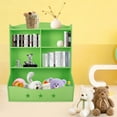 thumbnail image 2 of Light Green Kids Toy Storage Organizer with Kids Bookshelf 3.5 Tier Nursery Book Shelves Toddler Bookshelf Toy Shelf for Children's Room Playroom Bedroom Kindergarten School (3.5-Tier Light Green), 2 of 7