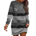 thumbnail image 4 of Long Sleeve Dress For Women Casual Printed Pullover Hip Pack Dress Sweater Dress Autumn, 4 of 5