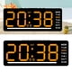 thumbnail image 1 of Reloj digital Reloj LED Fácil de leer Decoración del hogar con temperatura Reloj de mesa Reloj de pared para mesa Dormitorio Fondo de oficina Número naranja, 1 of 8