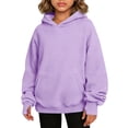 thumbnail image 3 of Abtuhar Fall Winter Hooded Sweatshirt Pullover for Girls Solid Long Sleeve Tops with Pockets Thumb Hole Style, 3 of 5