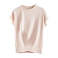 thumbnail image 1 of Birdeem Blouses pour Femmes Décontractées et à la Mode Couleur Unie Manches Courtes Col Rond Haut, 1 of 12