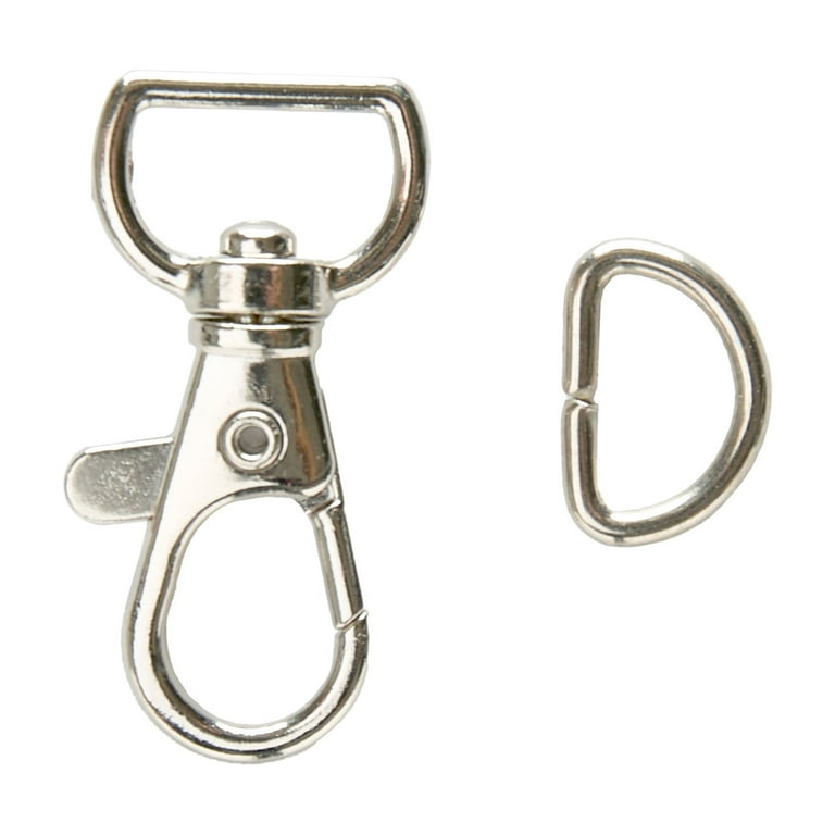 Hello Hobby Silver Swivel D-Ring 1/2-inch Metal Hook and Loop for