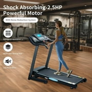 Treadmill with Incline Folding Treadmill with 12-Level Automatic Incline 2.5hp Power 8.5mhp Speed Running Machine 15 Preset Training Program Electric Treadmill for Home Use