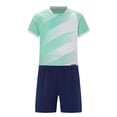 thumbnail image 3 of Linjinx Kids Boys Soccer Sports Jersey Athletic Shirts with Elastic Shorts Set Football Training Mint Green XXS, 3 of 7