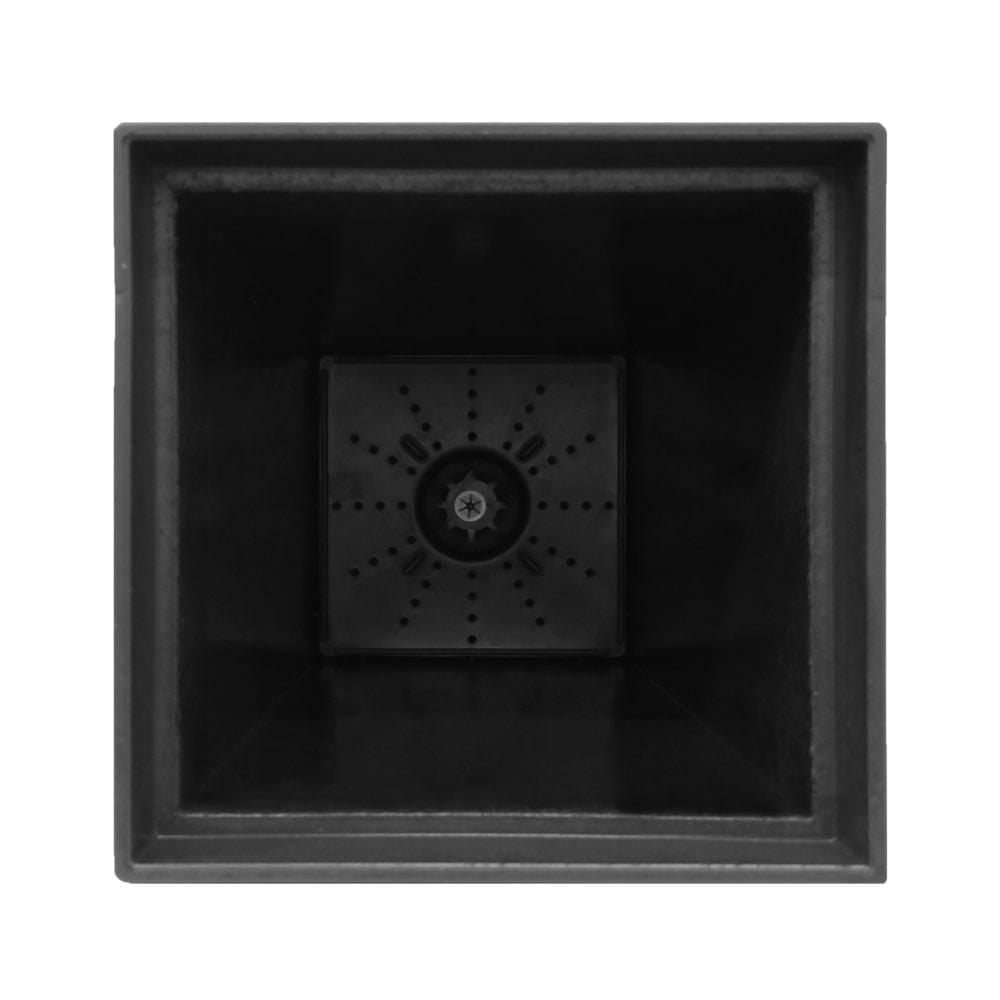 Tierra Verde Grand pot carré classique effilé Symphony à réserve d'eau 15" L x 28" H - Noir, Intérieur/Extérieur