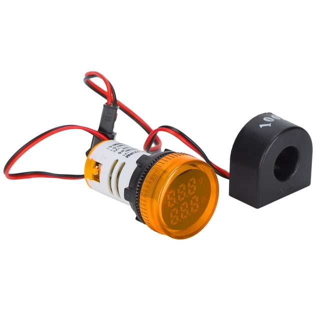 Current Indicator Universal 2 Display Round Lamp Light 60 to 500V AC AD101 to 22VAM, High Brightness, Low Energy Consumption