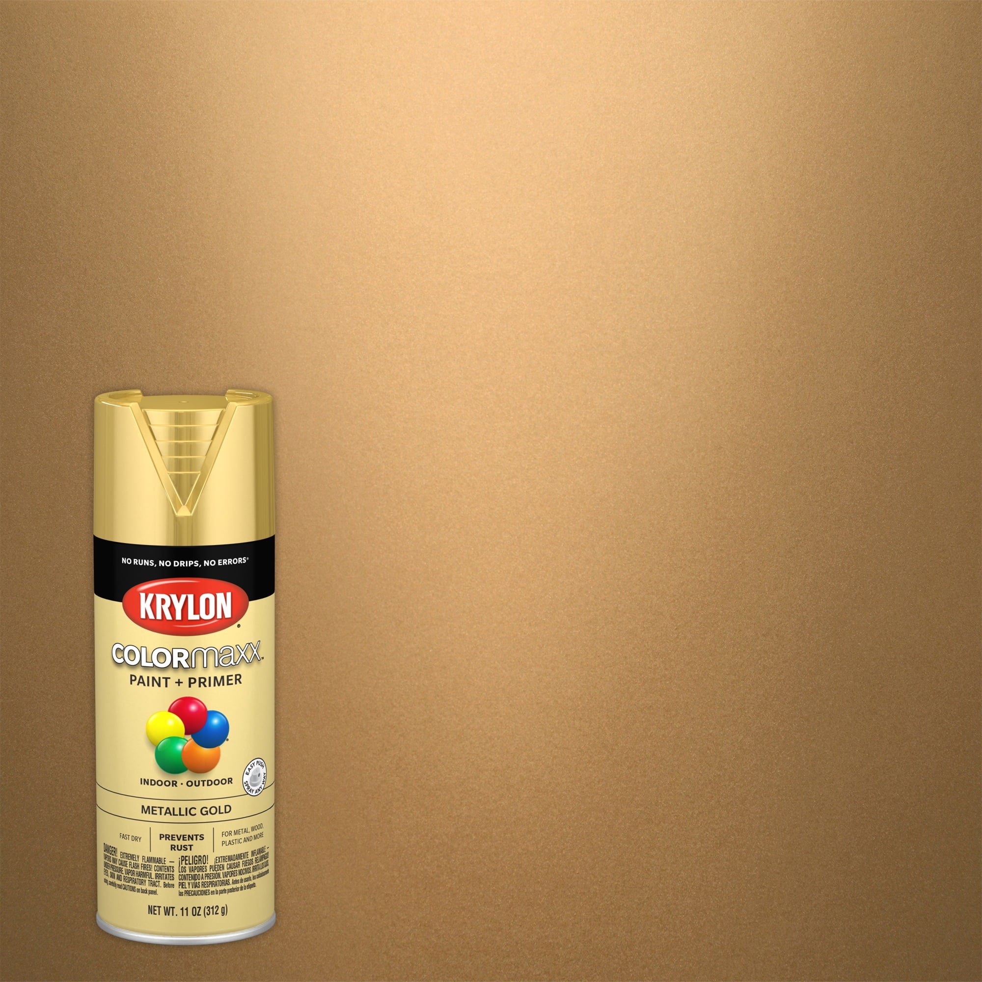 Krylon COLORmaxx Metallic Paint, Gold, 11 oz