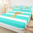 thumbnail image 4 of Erosebridal Bowknot Initial T Queen Sheet Sets for Girls, Abstract Ombre Bed Set, 4 Pieces, 4 of 5