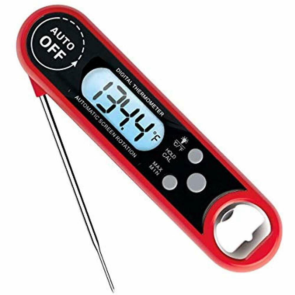 Meat Thermometer Waterproof Digital Kitchen Food Builtin Folding
