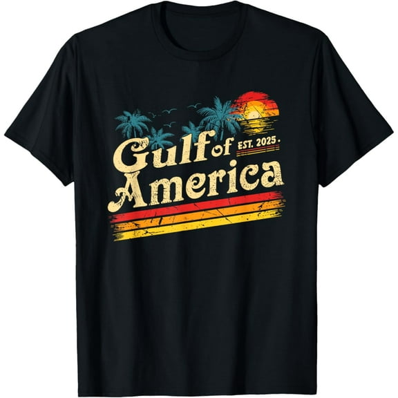 Gildan Retro 90'S Gulf Of Us America 2025 Us Flag Summer Mexico Hot Trending T-Shirt Unisex S To 5Xl