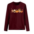 thumbnail image 4 of Simua Hauts Imprimés Floraux pour Femmes Coupe Ample Décontractée Col Rond Manches Longues T-Shirts Tunique Unie Mignonne, 4 of 4