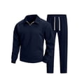 thumbnail image 2 of IhhxPro Men's Quilted Lounge Set Long Sleeve Button Detail Pajama with Pants XS-2XL, 2 of 7