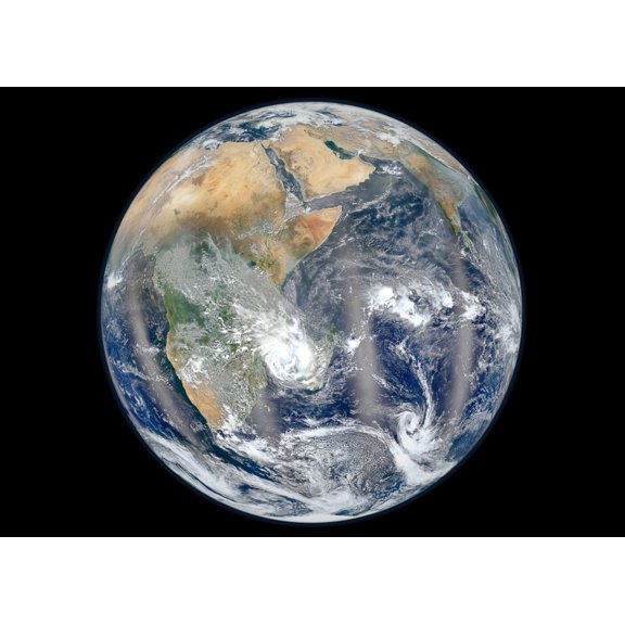 Full Earth showing the eastern hemisphere Canvas Art - Stocktrek Images (34 x 25)