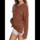 thumbnail image 1 of Sudadera Holgada Informal de Larga con Cuello en V para Mujer Rojo XXL, 1 of 8