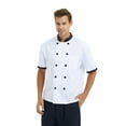 thumbnail image 4 of Toptie 3 Pack Men & Women Short Sleeve Chef Coat Jacket-set2-L, 4 of 5