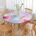 thumbnail image 3 of Gilded Floral Watercolor Pattern Round Fitted Tablecloth with Elastic Edge,Dining Table Cover Waterproof,Outdoor Round Tablecloth for Camping,Dining,Indoor and Outdoor, 3 of 7