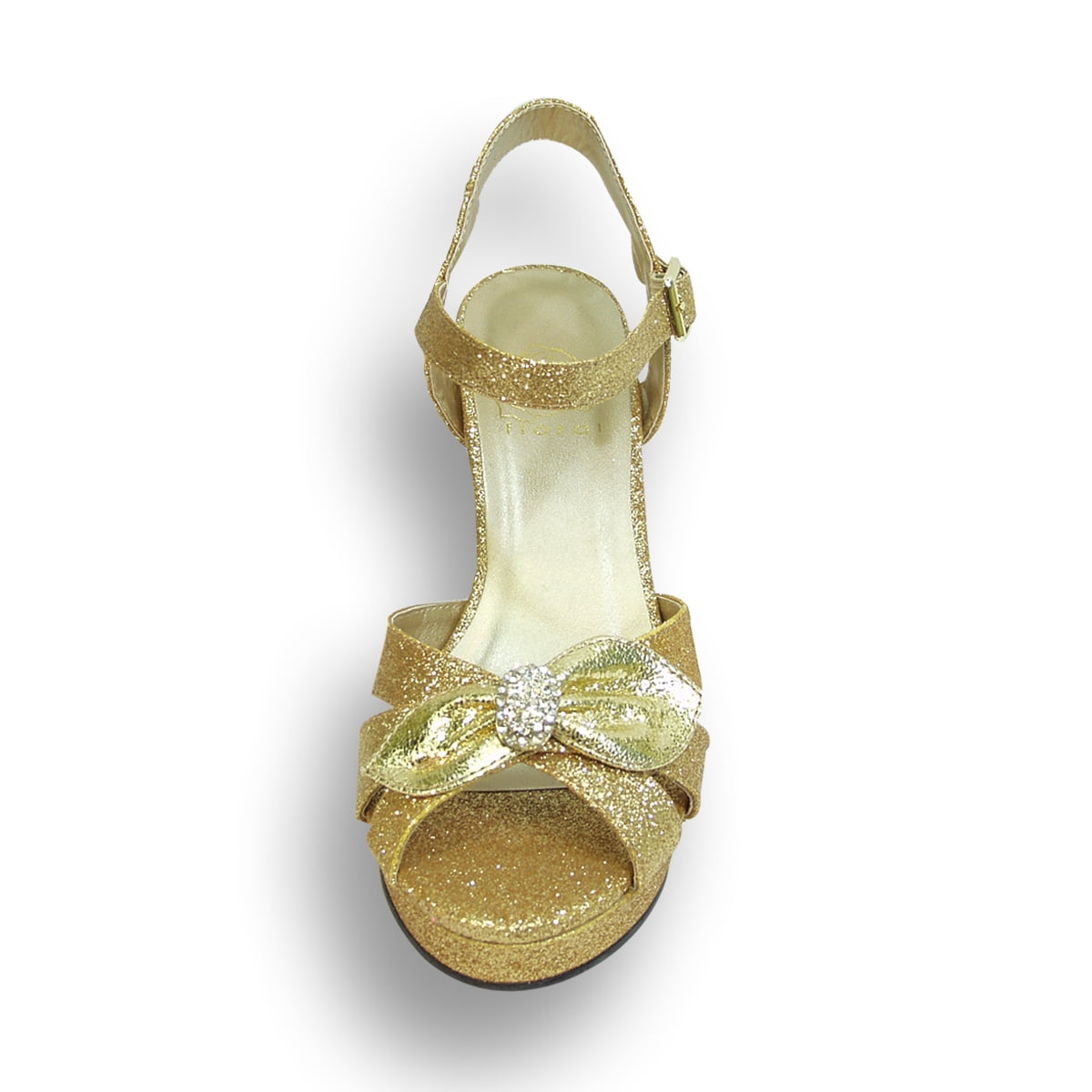 FLORAL Elva Women's Wide Width Evening Dress Shoes for Wedding, Prom, & Dinner GOLD 10