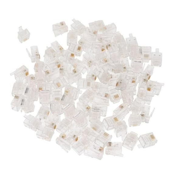 100Pcs RJ-11 6P4C Modular Plug Teleph Cables Connector Converter
