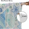 thumbnail image 6 of Nautical Curtains, Ocean Shell Starfish Oyster Mollusk Pattern Lightweight Decorative with Rod Pocket, Kids Boys Girls Bedroom Living Room Curtains, 2 Panels, 42x63 Inch Mint Blue, 6 of 6