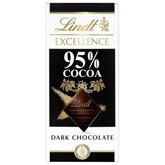 Lindt EXCELLENCE 95% Cocoa Dark Chocolate Bar, Dark Chocolate Candy, 2.8 oz. ( Pack of 2 )