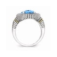 thumbnail image 2 of Sterling Silver w/14k Antiqued Blue Topaz Ring, 2 of 3