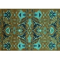 thumbnail image 1 of Ahgly Company Indoor Rectangle Oriental Turquoise Blue Industrial Area Rugs, 6' x 9', 1 of 4