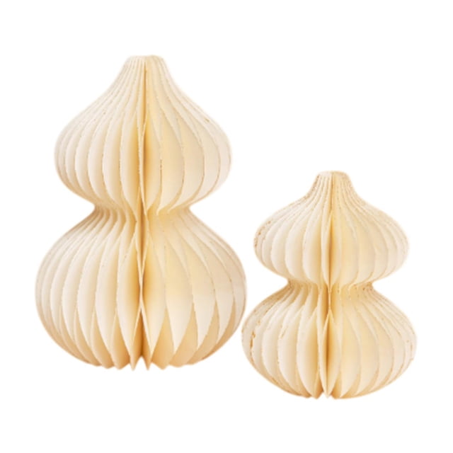 2 centros de mesa de panal de Año Nuevo Lunar, decoraciones de Año Nuevo Chino 2025, artesanía de panal de papel 3D de calabaza para estante de escritorio
