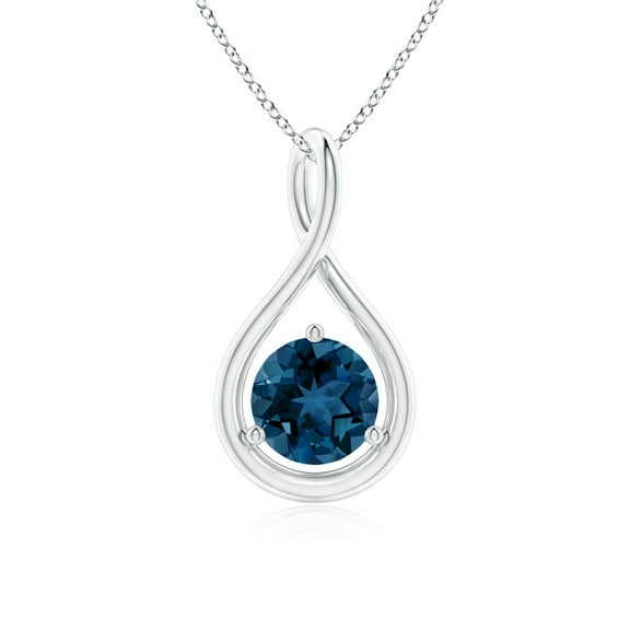 ANGARA Natural London Blue Topaz Infinity Twist Pendant in 925 Sterling Silver for Women (Size-6mm) | November Birthstone, Anniversary, Jewelry Gift for Women | Natural London Blue Topaz Necklace