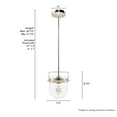 thumbnail image 6 of Hunter - Karloff 1-light Brushed Nickel, Small Pendant Light, Dimmable, Casual Style, Urn Shaped, for Bedrooms, Dining, Living Rooms - 19839, 6 of 7