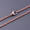 thumbnail image 2 of Cadena de collar con cruz de acero inoxidable de una pieza en color oro rosa para hacer joyas de bricolaje, materiales para hacer suministros hechos a mano, 2 of 5