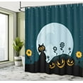 thumbnail image 5 of Ambesonne Cat Shower Curtain, Kitty Under Moon, 69"Wx70"L, Black Blue, 5 of 5