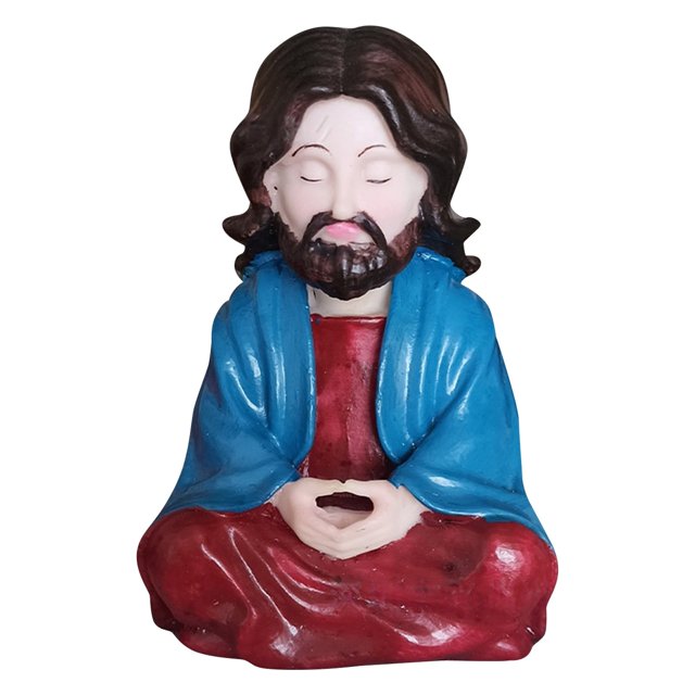 Figurita de anciano meditando que crea un espacio personal de tranquilidad, un artefacto contra el estrés que te ayuda a disfrutar de cada momento de paz y relajación.