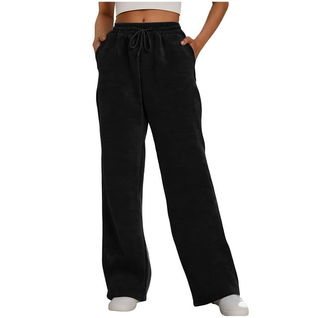 Womens Sweatpants,Casual Long Drawstring Stretchy Comfortable Fabric with Pockets,Sweatpants for Women with Pockets
