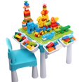 thumbnail image 1 of Juego de mesa Activity Play burgkidz con almacenamiento y 128 bloques, color azul, 1 of 9