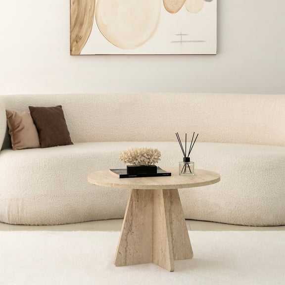 Neostill Mushroom Travertine Coffee Table