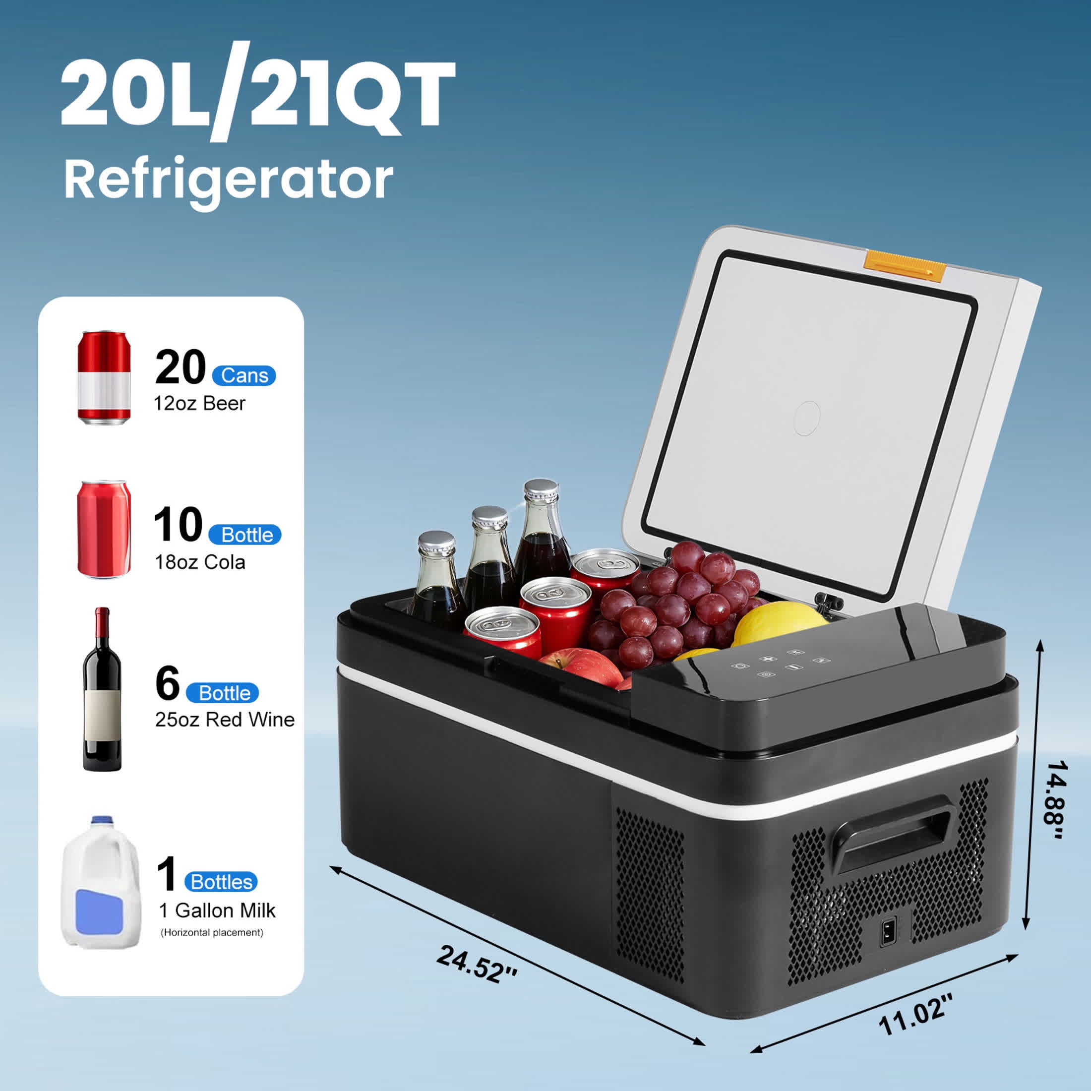 edx 52QT Car Refrigerator, Portable Freezer with -4°F~68°F