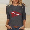 thumbnail image 2 of GERsome American Flag T-Shirts for Women 3/4 Sleeve Crew Neck 4th of July USA Patriotic Casual Graphic Tees Summer Loose Fit Pullover Tops S-2XL, 2 of 5
