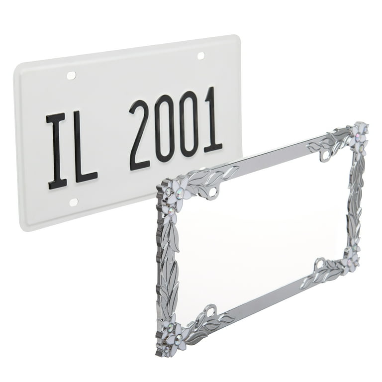 Auto Drive Crushed Bling Automotive Metal License Plate Frame