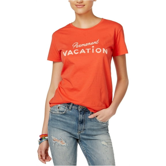 ban.do Womens Permanent Vacation Graphic T-Shirt, Orange, Small