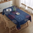 thumbnail image 2 of Blue Star Rectangle Tablecloth 60x84 Inch, Water Resistant Vinyl Washable Seasonal Table Cover for Independence Day Holiday Party Picnic Dinner Decor, 2 of 5