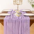 thumbnail image 6 of Knubmt Rustic Cheesecloth Table Runner Sheer Cloth Table Runner for Wedding Birthday Decoration, 35" x 133", 6 of 7