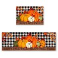 thumbnail image 2 of Wmhnj Juego de 2 alfombrillas de cocina antideslizantes y lavables con diseño de calabaza y hoja de arce para Accin de Gracias, 50 x 80 cm y 50 x 160 cm, para la entrada del restaurante., 2 of 9