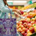 thumbnail image 2 of Sac d'Épicerie Réutilisable Vintage Paisley Chic - Grand Sac Lavable avec Imprimé Abstrait Élégant, 2 of 6