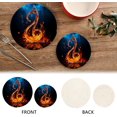 thumbnail image 4 of Fire Music Note Round Woven Potholders Set Trivets for Hot Dishe Heat Resistant Non-Slip Trivets for Cooking and Baking Kitchen Home Decor, 4 of 7