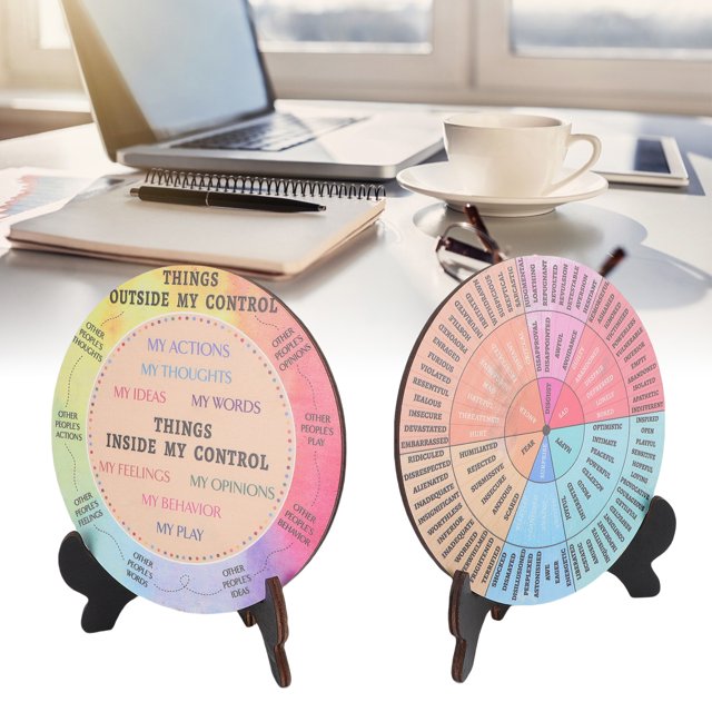 Roue des Sentiments, Décoration de Bureau Forme Circulaire Roue d'Émotion Lisse Impression Magnifique pour Salon