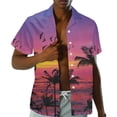 thumbnail image 2 of Uorisanigo Hawaiian Sunset Matching Outfits for Couples Husban and Wife Clothing Men's Short Sleeve Beach Shirt and Women's Short Sleeve Shirts Summer Hawaiian Outfits, 2 of 8