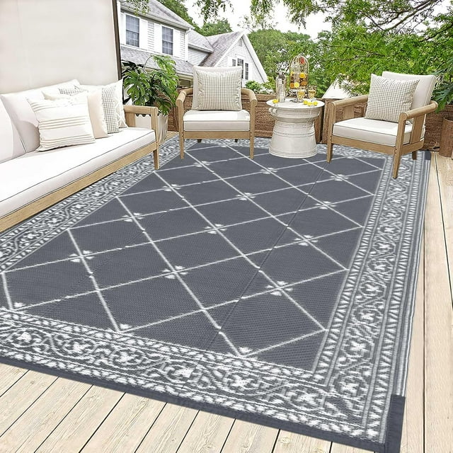 Outdoor Rug for Patio xft Portable Plastic Straw Rug Outdoor Carpet Foldable Reversible Mat Outside Carpet for Rv Balcony Deck Porch Picnic Beach Camping