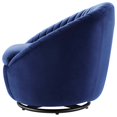 thumbnail image 4 of ArmTufted Chair Swivel Accent Tufted Chair, Black Blue Navy, Velvet, Modern Contemporary, Living Lounge Cafe Room Hotel Lobby Hospitality, 4 of 7