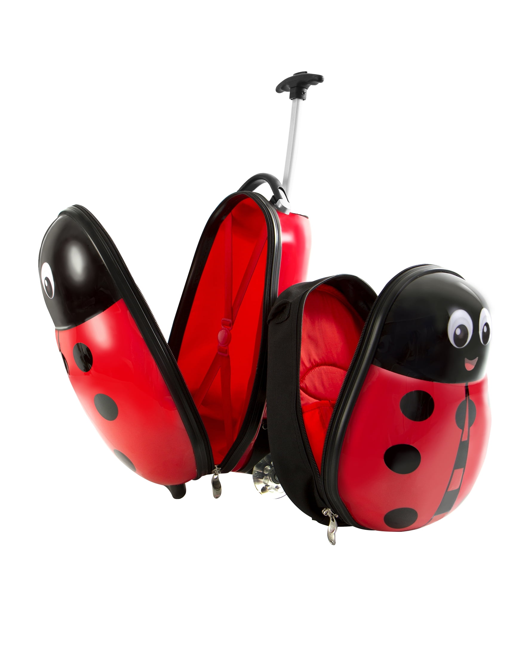 Heys Travel Tots Hardside Luggage 2pc Set with Backpack Lady Bug